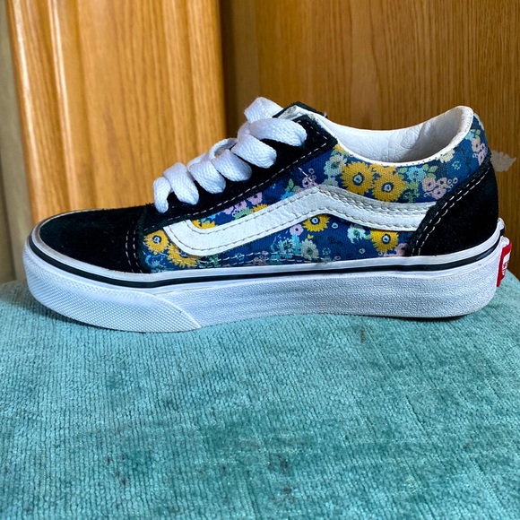 Vans Skate Shoes Floral Canvas Black Suede - Picture 3 of 11
